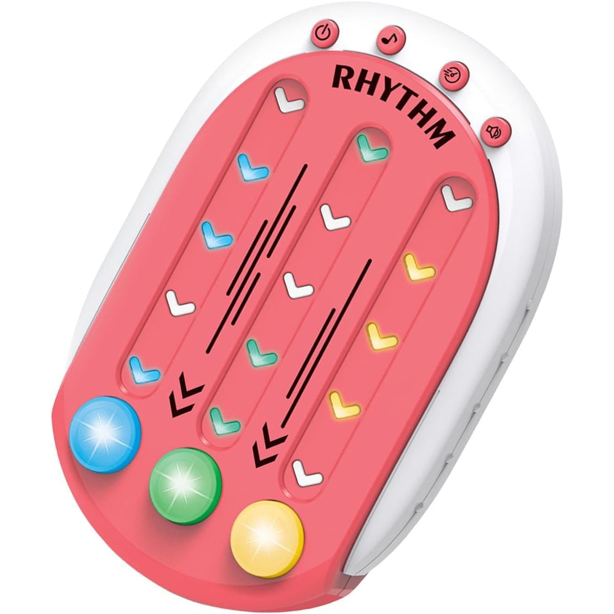 Jucarie Interactiva Tip Jocuri Ritmice, Consola Educativa cu Lumini si Muzica, 8 Niveluri de Dificultate, Plastic ABS, +3 Ani, 9.5 x 2.5 x 13.6 cm, Rosu