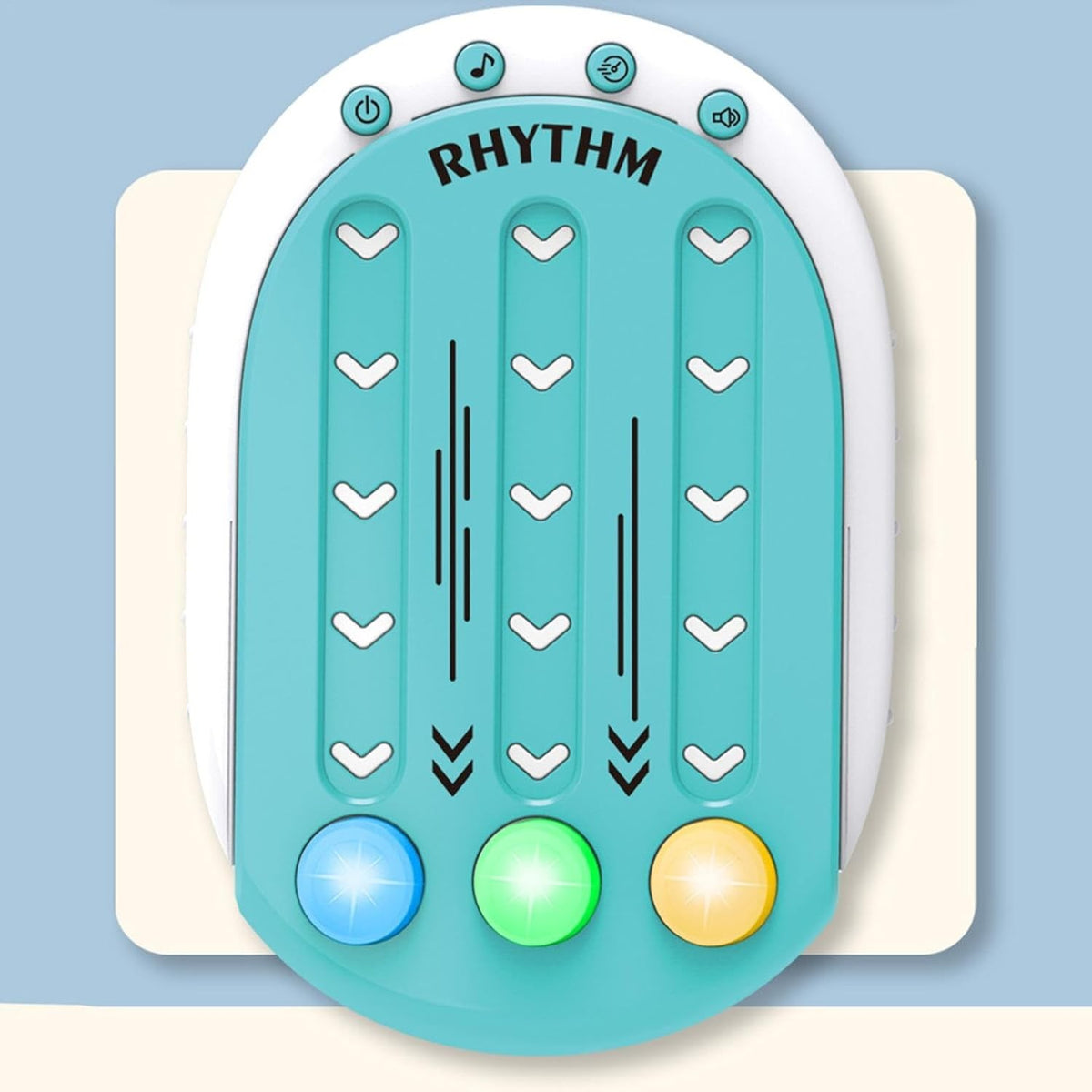 Jucarie Interactiva Tip Joc de Ritm si Memorie, Consola Educativa cu Lumini si Muzica, 8 Niveluri de Dificultate, Plastic ABS, 3 Viteze, Albastru