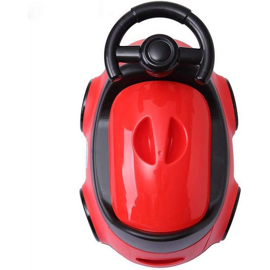 Olita pentru Copii in Forma de Masinuta, Design Ergonomic cu Spatar si Capac, Compartiment Detasabil, Material PP Non-Toxic, 40 cm, Rosu