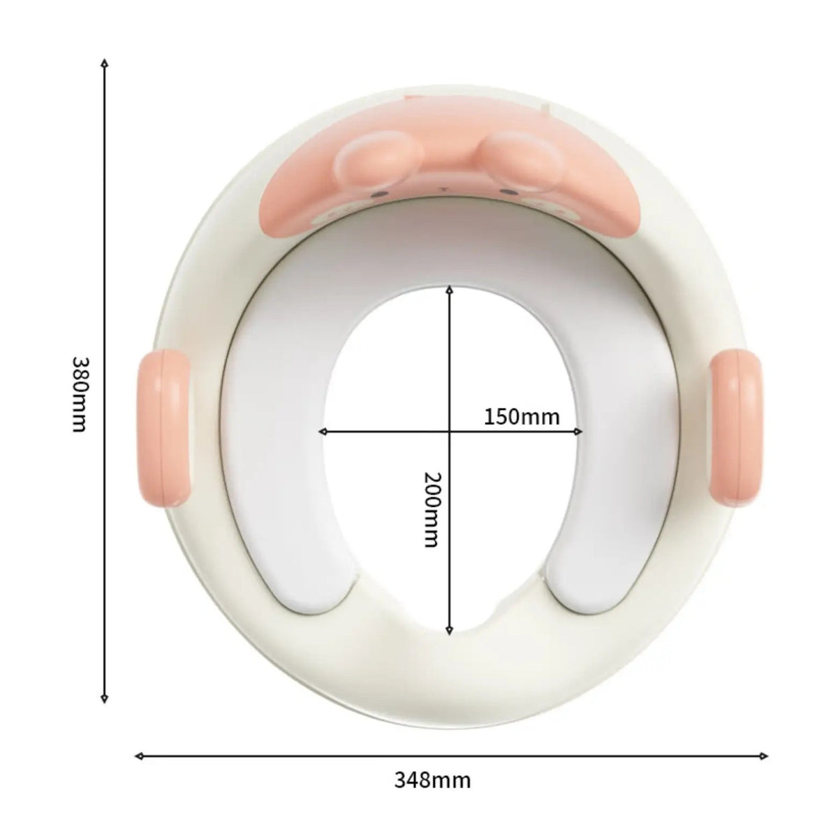 Reductor WC pentru Copii cu Manere si Spatar Ergonomic, Model Ursulet, Protectie Anti-Stropire, Plastic ABS si Material Antiderapant, Roz