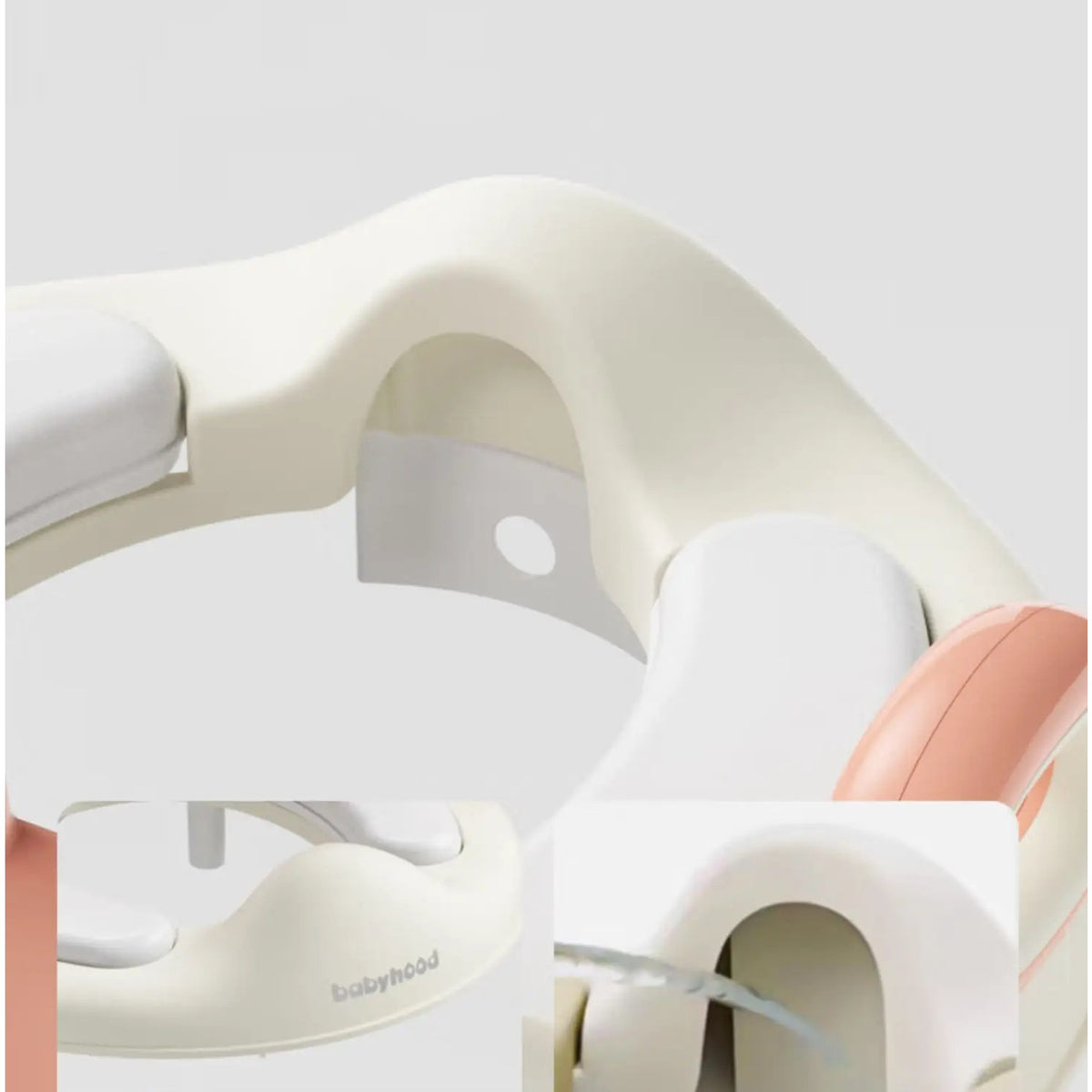 Reductor WC pentru Copii cu Manere si Spatar Ergonomic, Model Ursulet, Protectie Anti-Stropire, Plastic ABS si Material Antiderapant, Roz