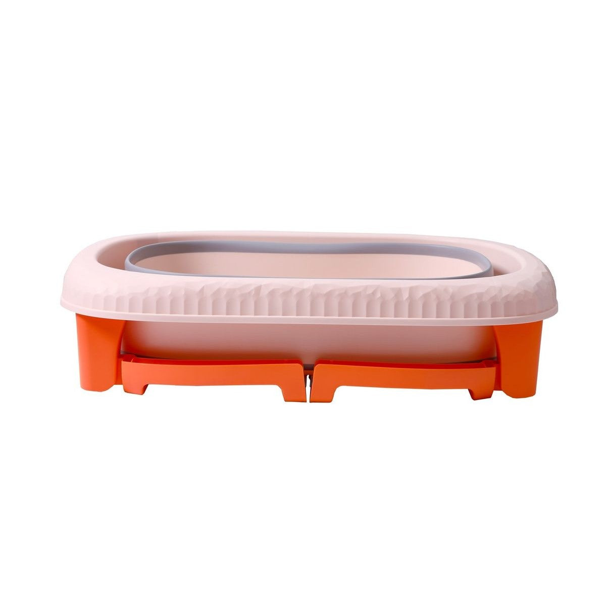 Cada Pliabila pentru Baie, Suport de Sezut cu Ventuza, Scurgere Etansa, Material PP si TPE, pentru Copii 0-6 Ani, 80 x 52 x 42 cm, Portocaliu