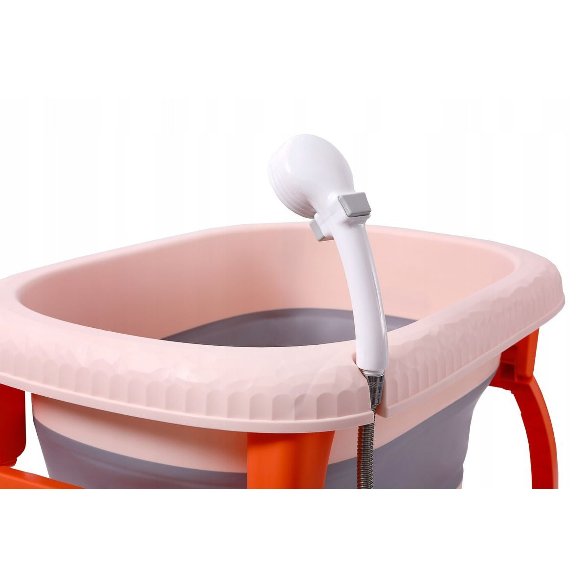Cada Pliabila pentru Baie, Suport de Sezut cu Ventuza, Scurgere Etansa, Material PP si TPE, pentru Copii 0-6 Ani, 80 x 52 x 42 cm, Portocaliu