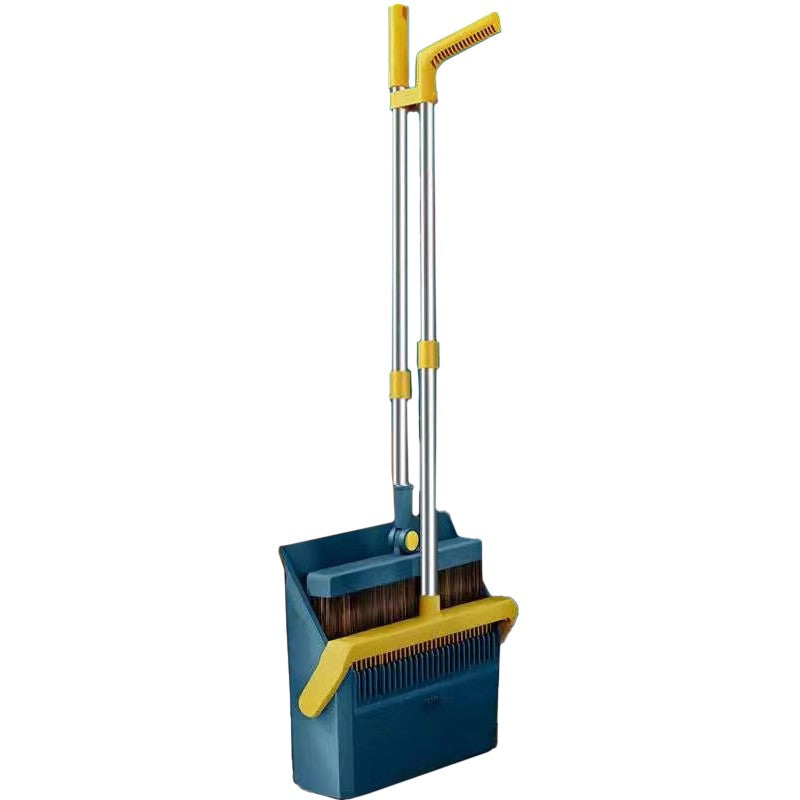 Set Matura si Faras cu Coada Lunga, Sistem de Curatare cu Dinti de Pieptene, Cap Rotativ la 180 Grade, Design Pliabil si Detasabil, Otel Inoxidabil si Polipropilena, 99 x 30 cm, Albastru
