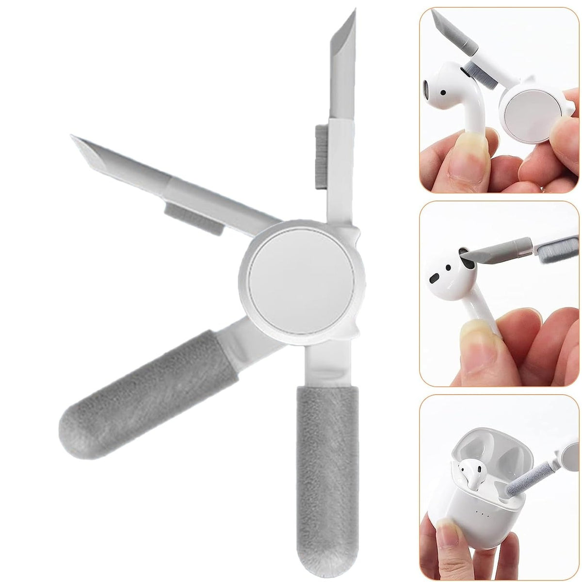 Kit Multifunctional De Curatare Pentru Laptop, Tastatura, Telefon Si Casti, 10 In 1, Cu Extractor Taste Si Spray, ABS Si Silicon, Roz
