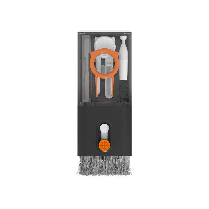 Kit Multifuncțional de Curățare Dispozitive Electronice 10 în 1, Set Curățare pentru Laptop, Tastatură, Telefon și Căști, ABS și Silicon, Negru