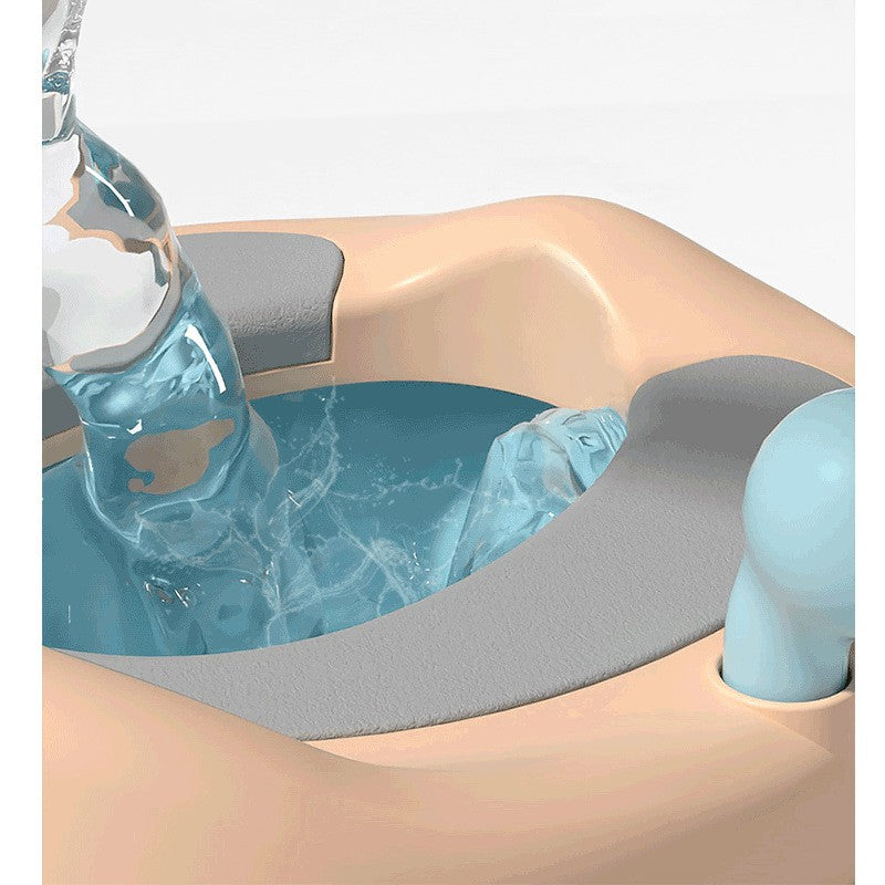 Oliță Pentru Copii Portabilă Model Văcuță, Cu Capac Și Compartiment Detașabil, PP PU PVC Non-Toxic, 32.5 x 35.5 x 45 cm, Roz, 1+ Ani