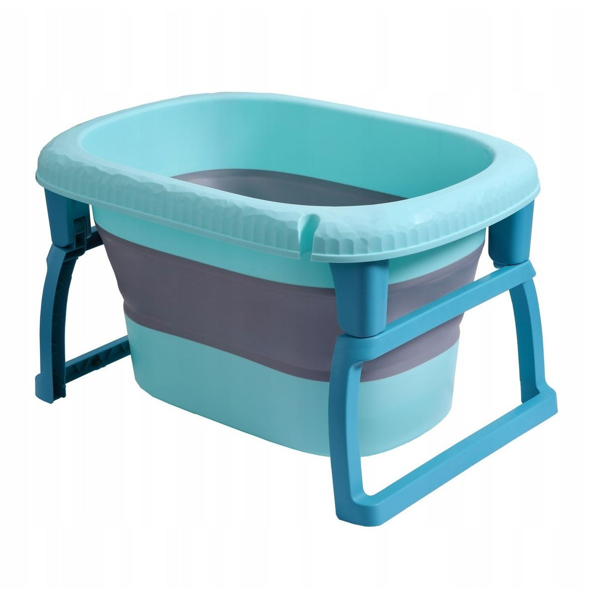 Cada Pliabila pentru Baie Bebelusi si Copii, 0-6 Ani, cu Suport de Sezut Detasabil si Scurgere Etansa, Material PP si TPE, 80 x 52 x 42 cm, Albastru