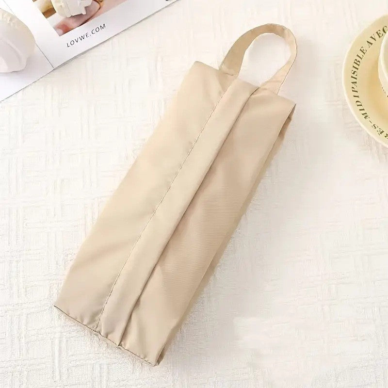 Geanta De Depozitare Si Organizator Voiaj, Pentru Lenjerie, Sosete Si Cosmetice, Impermeabila Cu Maner, Poliester, 10.5x28 cm, Crem