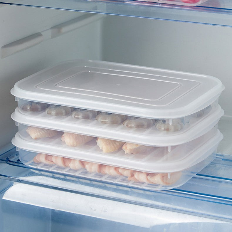 Caserola Depozitare Alimente pentru Frigider, Recipient Sigilat Rezistent la Umiditate, Organizator Etans, Plastic, 24.5 x 18.5 x 3.5 cm, Alb Transparent