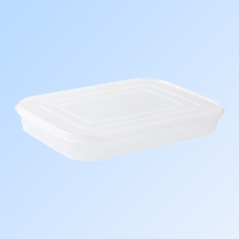Caserola Depozitare Alimente pentru Frigider, Recipient Sigilat Rezistent la Umiditate, Organizator Etans, Plastic, 24.5 x 18.5 x 3.5 cm, Alb Transparent