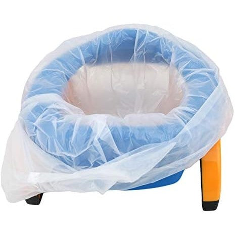 Olita Portabila 2 in 1 si Reductor WC Pliabil, Olita de Calatorie cu Baza Antiderapanta, Plastic, Diametru 21 cm, Albastru