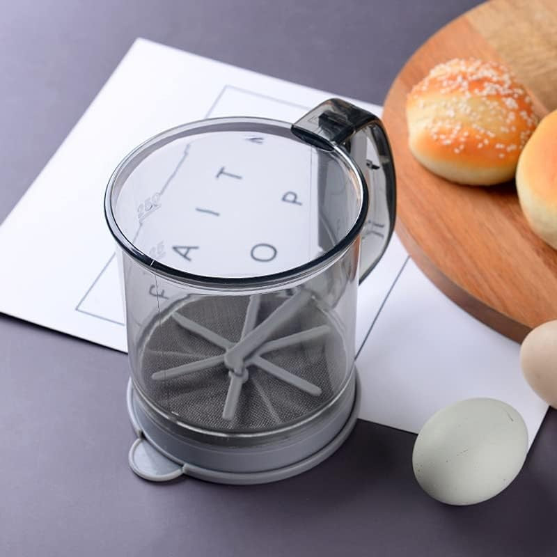 Cana Dozatoare Aluat si Ciocolata Calda, Dispozitiv Portabil cu Piston si Maner Ergonomic, Plastic Alimentar, 250 ml, Transparent Gri Inchis