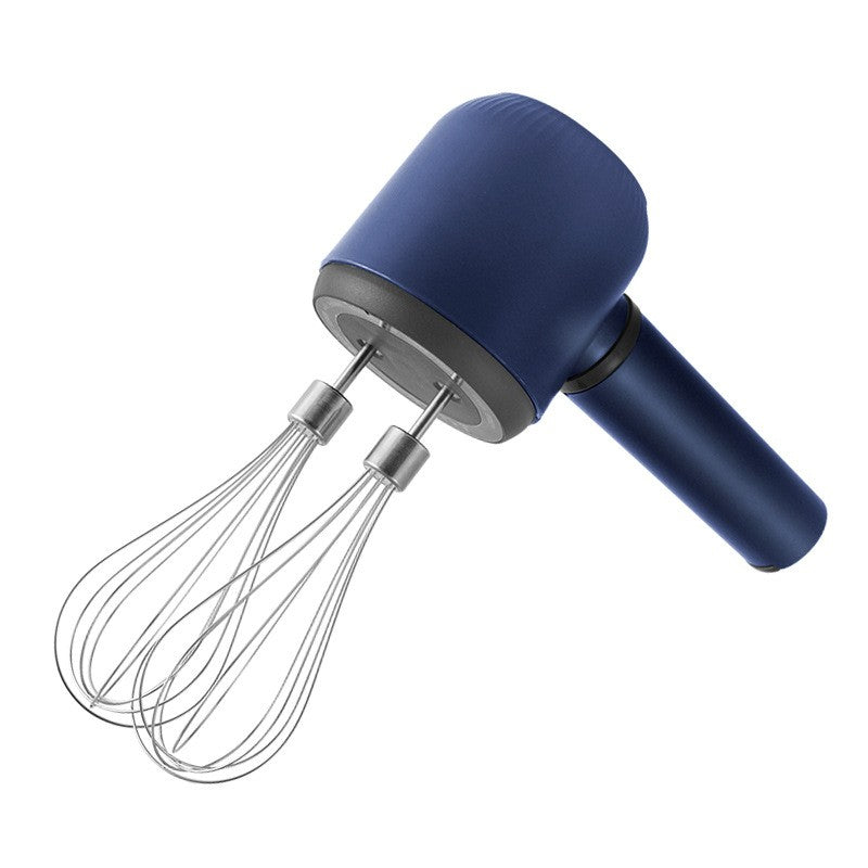 Mixer Electric Fara Fir, Mixer Portabil pentru Oua si Frisca, 3 Trepte de Viteza, Incarcare USB Type-C, Plastic, 20 x 8.5 x 14.5 cm, Albastru Inchis