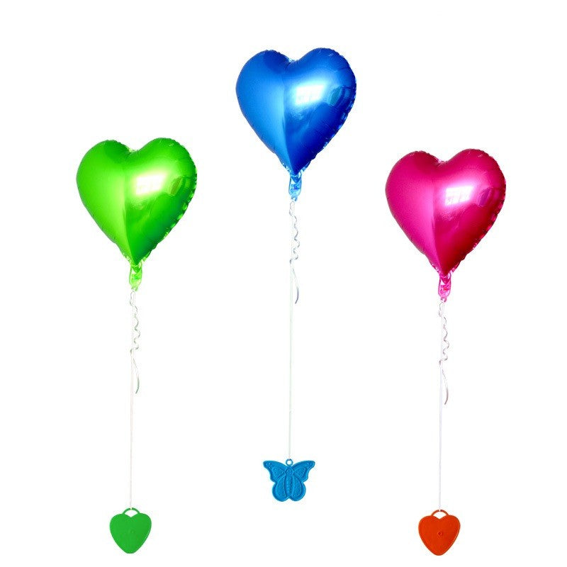 Set 4 Greutati pentru Baloane cu Heliu, Pendule de Fixare in Forma de Inima, Plastic Rezistent, 8 grame per Bucata, Multicolor, 4 Bucati