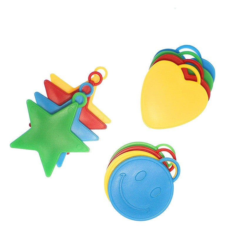 Set 4 Greutati pentru Baloane cu Heliu, Accesorii Fixare Balon, Model Smiley Face, Plastic Rezistent, 8 grame per Bucata, Multicolor