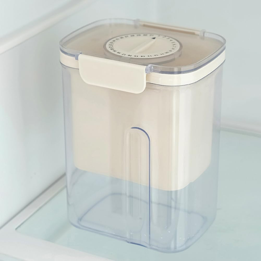 Kit Presă Pentru Brânză și Iaurt Grecesc, Filtru de Zer cu Arc din Oțel Inoxidabil, Pânză Fină 225 Mesh, Plastic Fără BPA, 18x9.7x13 cm, Include Lingură 20 cm, Alb