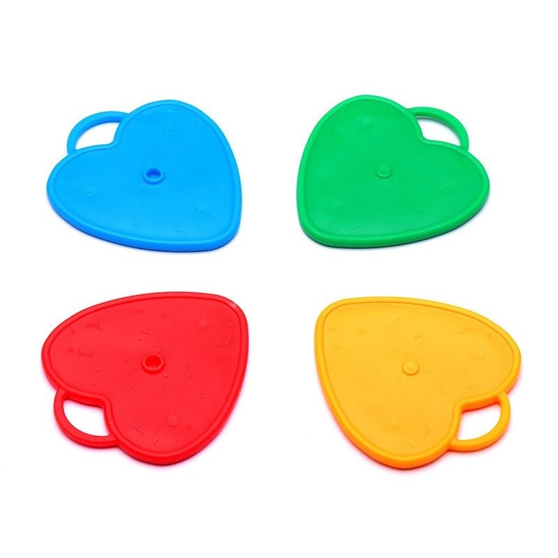 Set 4 Greutati pentru Baloane cu Heliu, Pendante Fixare Baloane, Forma Inima, Plastic Rezistent, 15g per Bucata, Multicolor, 60g Total