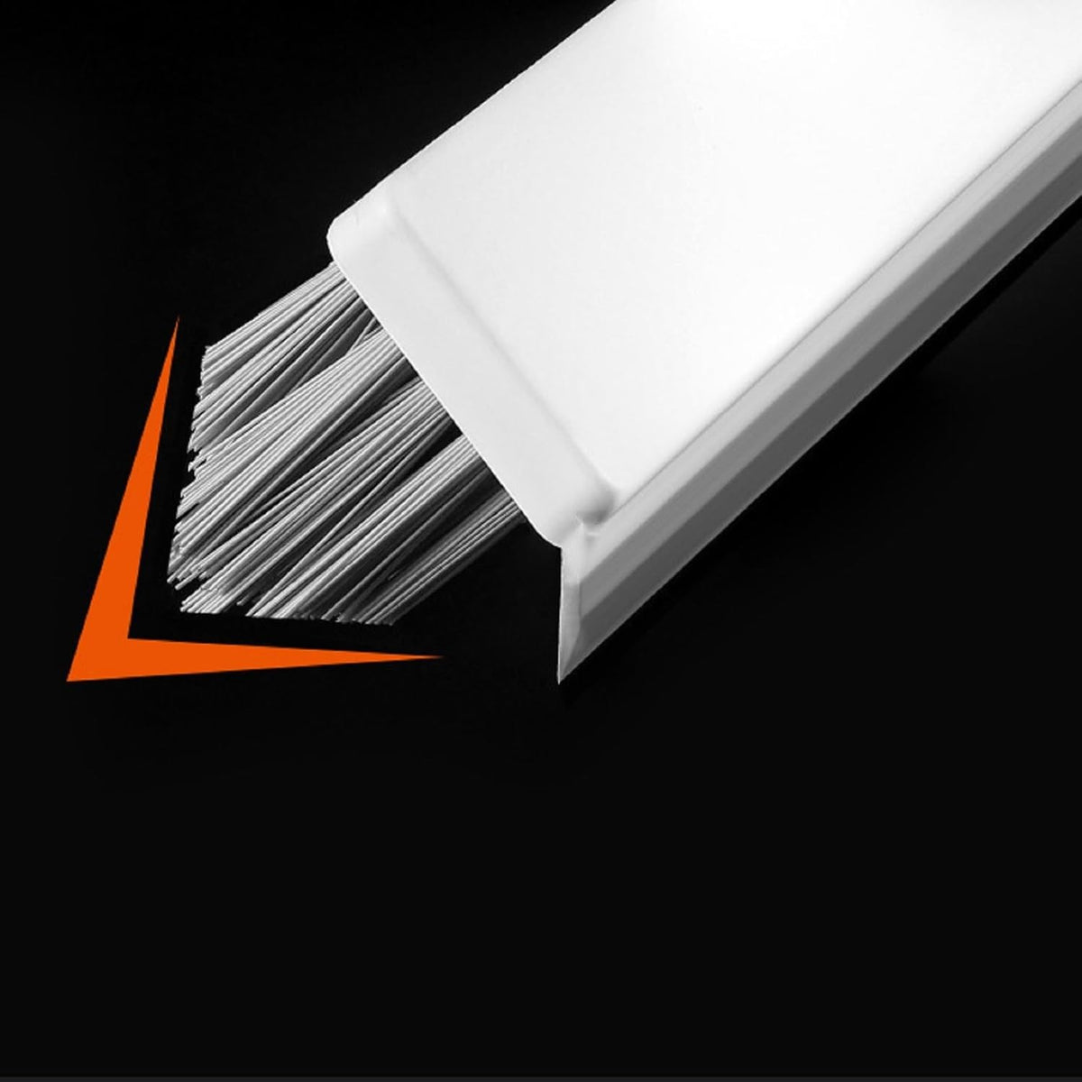 Perie de Curatare pentru Podele si Rosturi, Cap Pivotant 180 Grade in Forma de V, Otel Inoxidabil si PP, Maner 105 cm, Cleste Scame Inclus, Alb/Gri