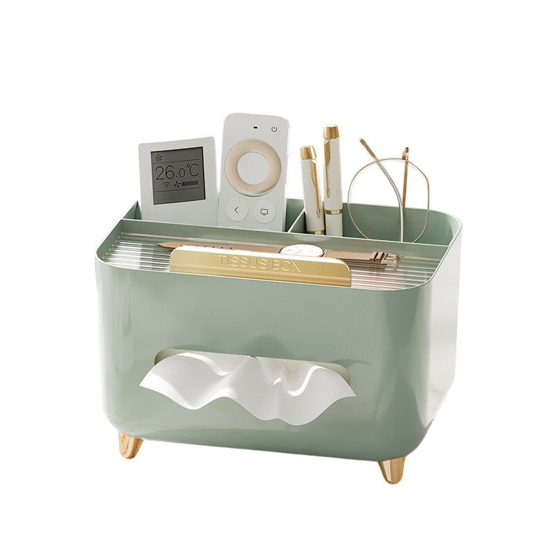 Cutie Servetele cu Organizator Obiecte Personale, Suport Multifunctional pentru Birou, Design Minimalist Modern, Material ABS, 21x15x13 cm, Verde