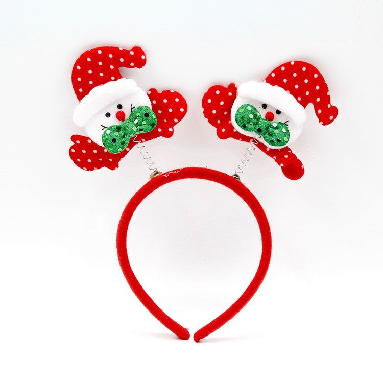 Coronita Decorativa de Craciun, Model Om de Zapada, Accesoriu Festiv din Panza de Matase si Tesatura, Marime Universala, 12 x 25 cm, Rosu/Alb