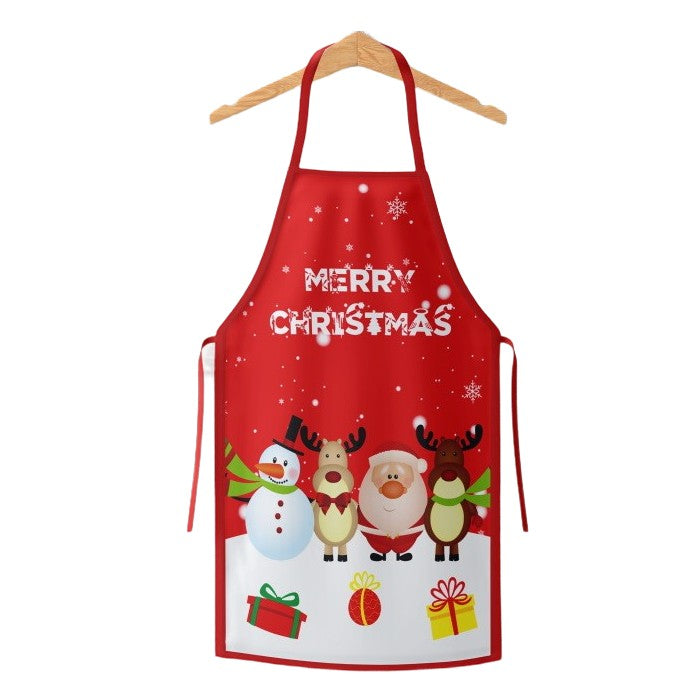 Șorț de Bucătărie Decorativ, Temă Crăciun Merry Christmas, Protecție Gătit, Poliester Rezistent, 50 x 70 cm, Roșu