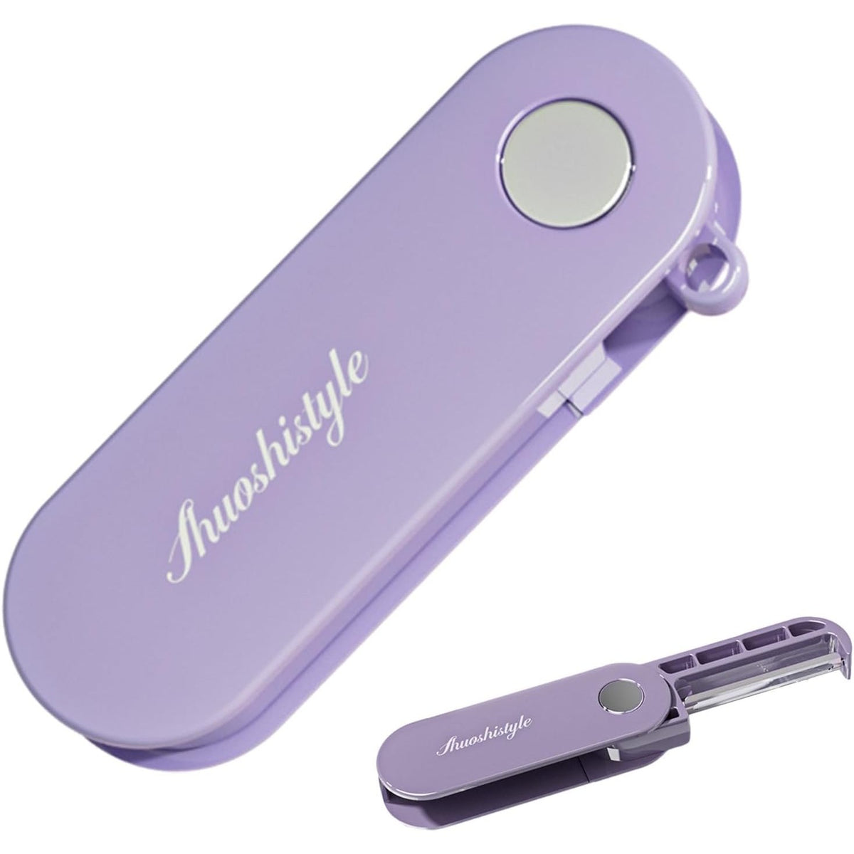 Peeler pentru Legume si Fructe, Curatator Pliabil cu Lame Duble Rotative, Design Multifunctional, ABS si Otel Inoxidabil, 3.6 x 9.1 cm, Mov