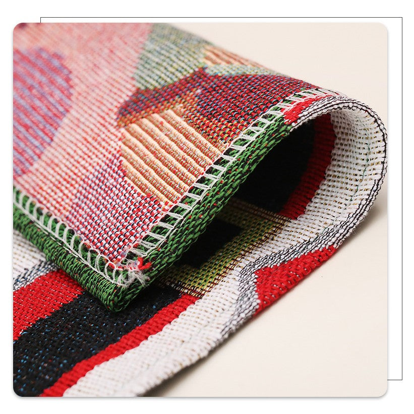 Servet de Masa pentru Craciun, Model Om de Zapada si Ninsoare Ho Ho Ho, Decor Festiv Sarbatori, Amestec Bumbac si Fibre Sintetice, 43x33 cm, Albastru
