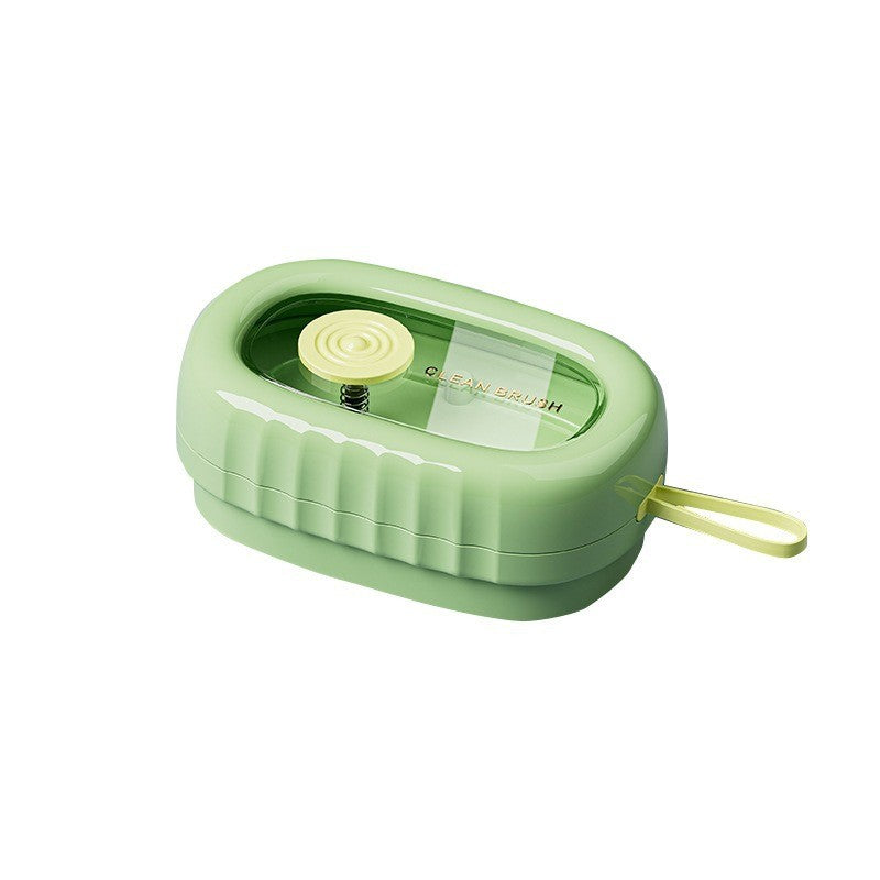 Perie de Spalat Haine cu Dispenser Detergent si 4 Role de Curatare, Buton Control Flux, Cap Detasabil si Agatatoare, ABS si PS, Verde