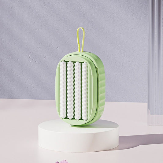 Perie de Spalat Haine cu Dispenser Detergent si 4 Role de Curatare, Buton Control Flux, Cap Detasabil si Agatatoare, ABS si PS, Verde