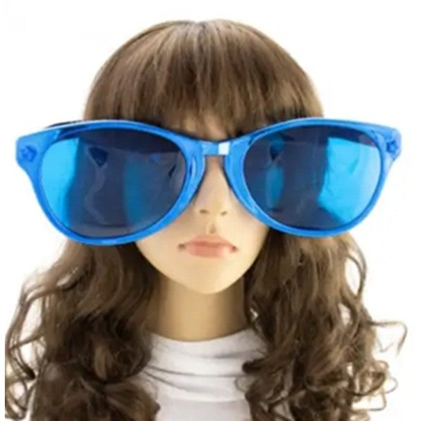 Ochelari Deghizare Oversize, Accesorii Photo Booth si Petreceri Tematice, Design Patrat, Material Plastic, 26 x 9 cm, Albastru