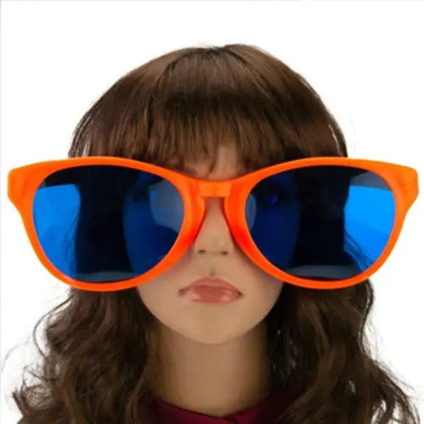 Ochelari Deghizare Oversize, Accesorii Photo Booth si Petreceri Tematice, Design Patrat Exagerat, Plastic, 26 x 9 cm, Portocaliu
