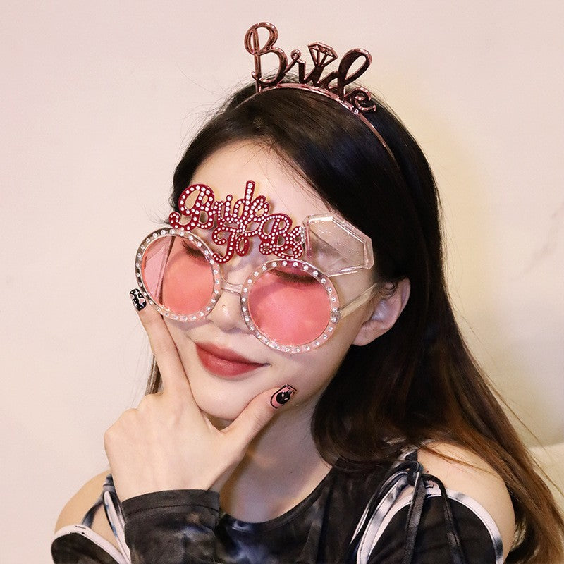 Ochelari Decorativi Bride To Be, Accesorii Petrecerea Burlacitelor, Rama Tematica Nunta, Plastic, Roz