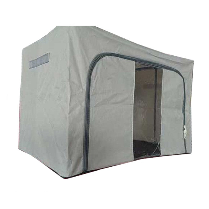 Cutie Depozitare Pliabila Cu Cadru Metalic, Organizator Haine Si Textile Cu Fermoar, Suport Plastic Stabil, 100 L, 60 x 42 x 40 cm, Gri Deschis