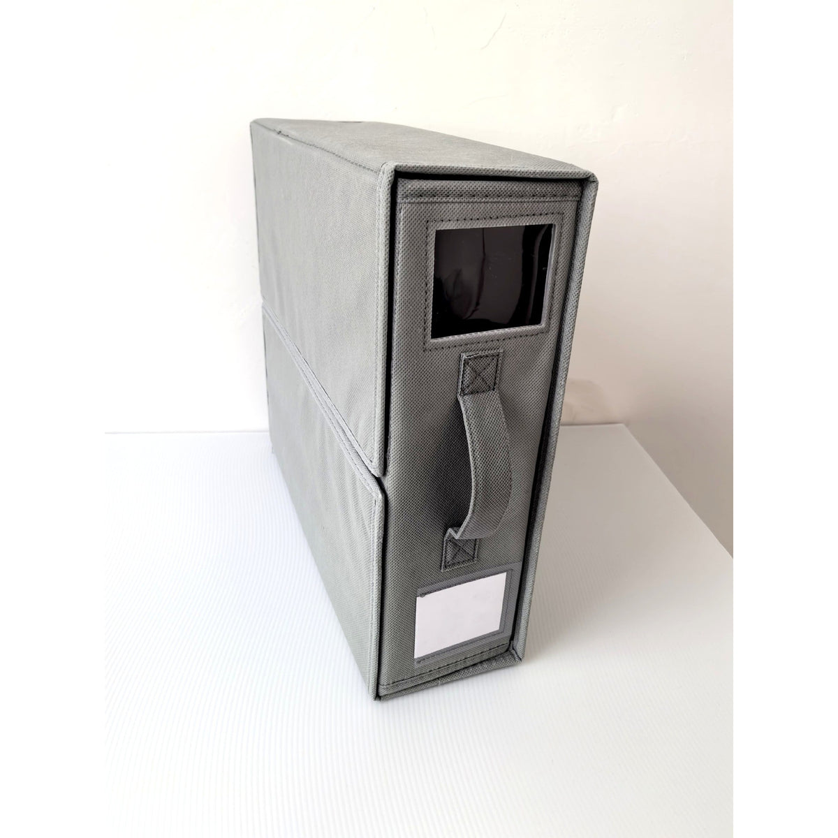 Cutie Depozitare Lenjerii De Pat, Organizator Pliabil Cu Fereastra Vizibila Si Fermoar, Panza Oxford Si PP, 18L, 38x33x12 cm, Gri