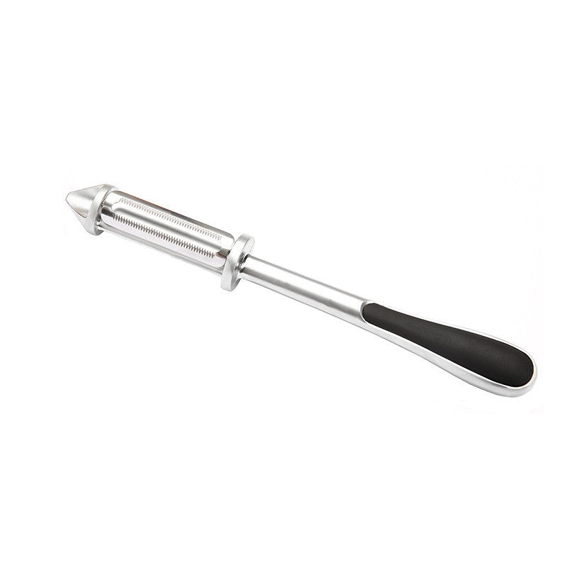 Peeler Multifunctional 2in1 pentru Legume si Fructe, Dispozitiv Curatat si Feliat, Otel Inoxidabil si Aliaj Zinc, Maner Ergonomic, 18 cm, Argintiu/Negru