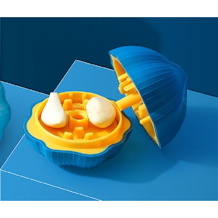 Presă Manuală pentru Usturoi și Mini Tocător Legume, Mecanism Rotativ, Plastic PS, 7 x 7.5 cm, Albastru Închis