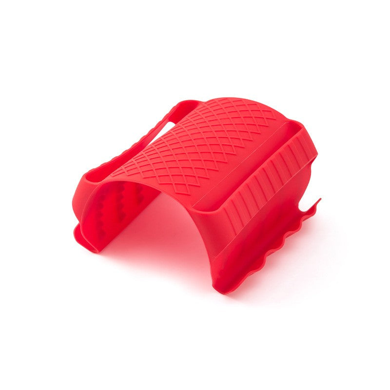 Suport de Silicon Multifunctional pentru Vase Fierbinti, Manusa Termoizolanta Anti-alunecare, Protectie Termica Oale si Cuptor, 18x12x1.5 cm, Rosu