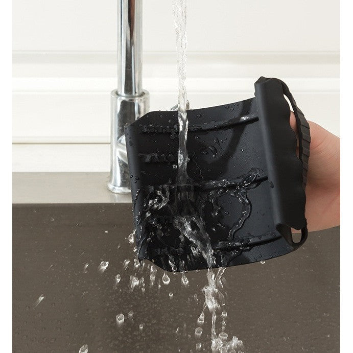 Suport de Silicon Multifunctional pentru Cuptor, Manusa Izolare Termica si Anti-alunecare, Protectie Vase Fierbinti, Silicon, 18x12x1.5 cm, Negru