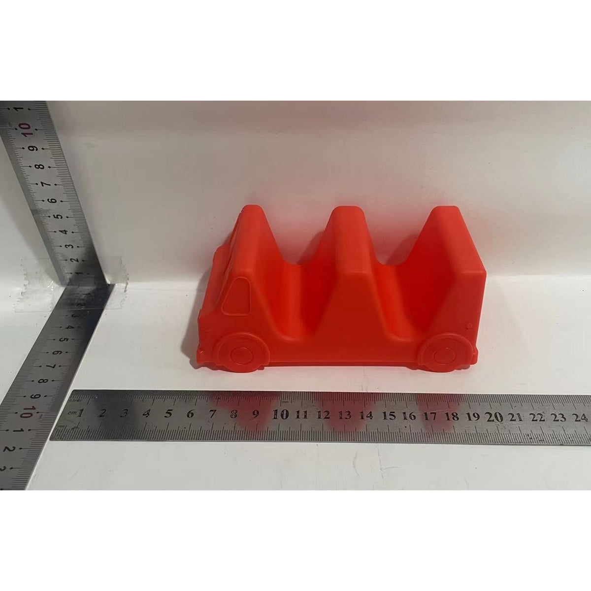 Suport Taco și Tortilla, Model Autobuz Jucăuș, Material PP fără BPA, Compatibil Mașina de Spălat Vase, 14 x 7.5 x 6.5 cm, Roșu