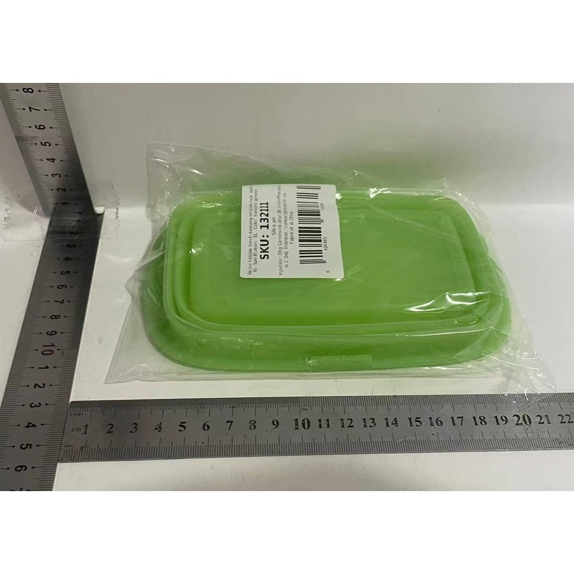 Caserola Pliabila pentru Pranz si Depozitare Alimente, Rezistenta la Microunde si Temperaturi Extreme, Silicon Alimentar, 1L, Verde Transparent