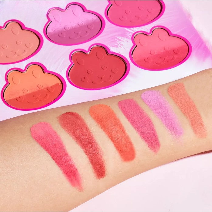 Kevin&Coco Set Machiaj cu 6 Culori Blush, Paleta Fard de Obraz cu Pigment Ridicat, Husa Pufoasa Design Pisicuta, Material Non-Toxic, 17.3x12.5x5 cm, Multicolor