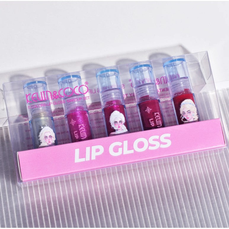 Kevin & Coco Set Machiaj Snow Queen, Trusa Cosmetice cu 18 Farduri Pleoape, 5 Rujuri Lichide, 3 Iluminatoare, 2 Blush, 2 Glitter, 30 Culori, Multicolor, 24.5x21.2x8.7 cm