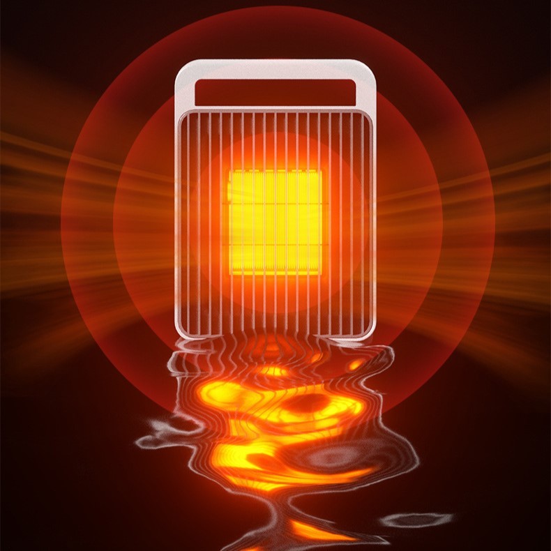 Mini Aeroterma, Radiator Electric Portabil 900W, 2 Trepte de Temperatura, Inchidere Automata la Supraincalzire, Maner de Transport, 15x10.3x21 cm, Alb/Negru