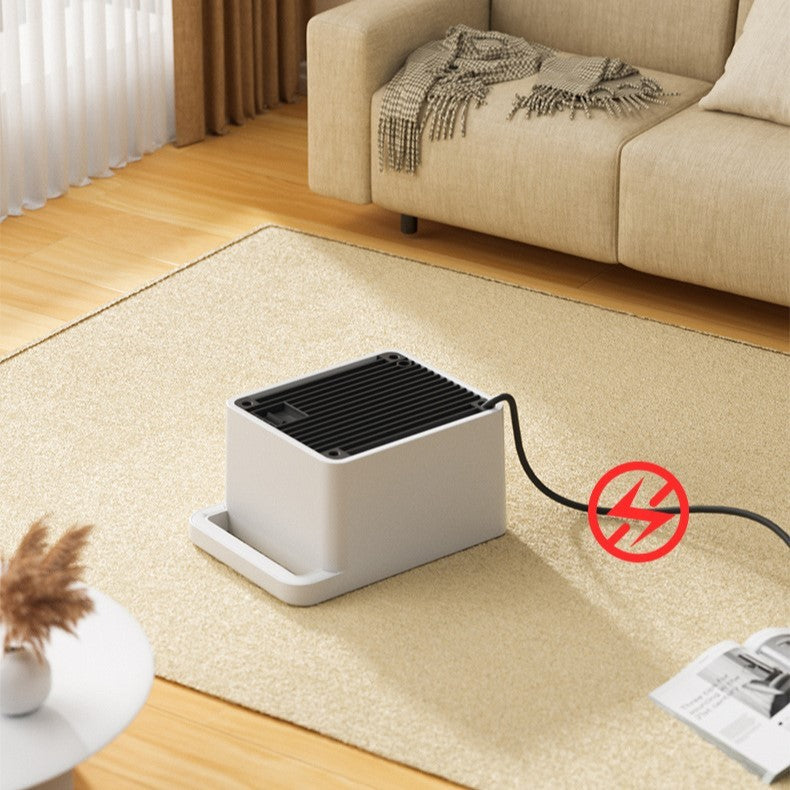Mini Aeroterma, Radiator Electric Portabil 900W, 2 Trepte de Temperatura, Inchidere Automata la Supraincalzire, Maner de Transport, 15x10.3x21 cm, Alb/Negru