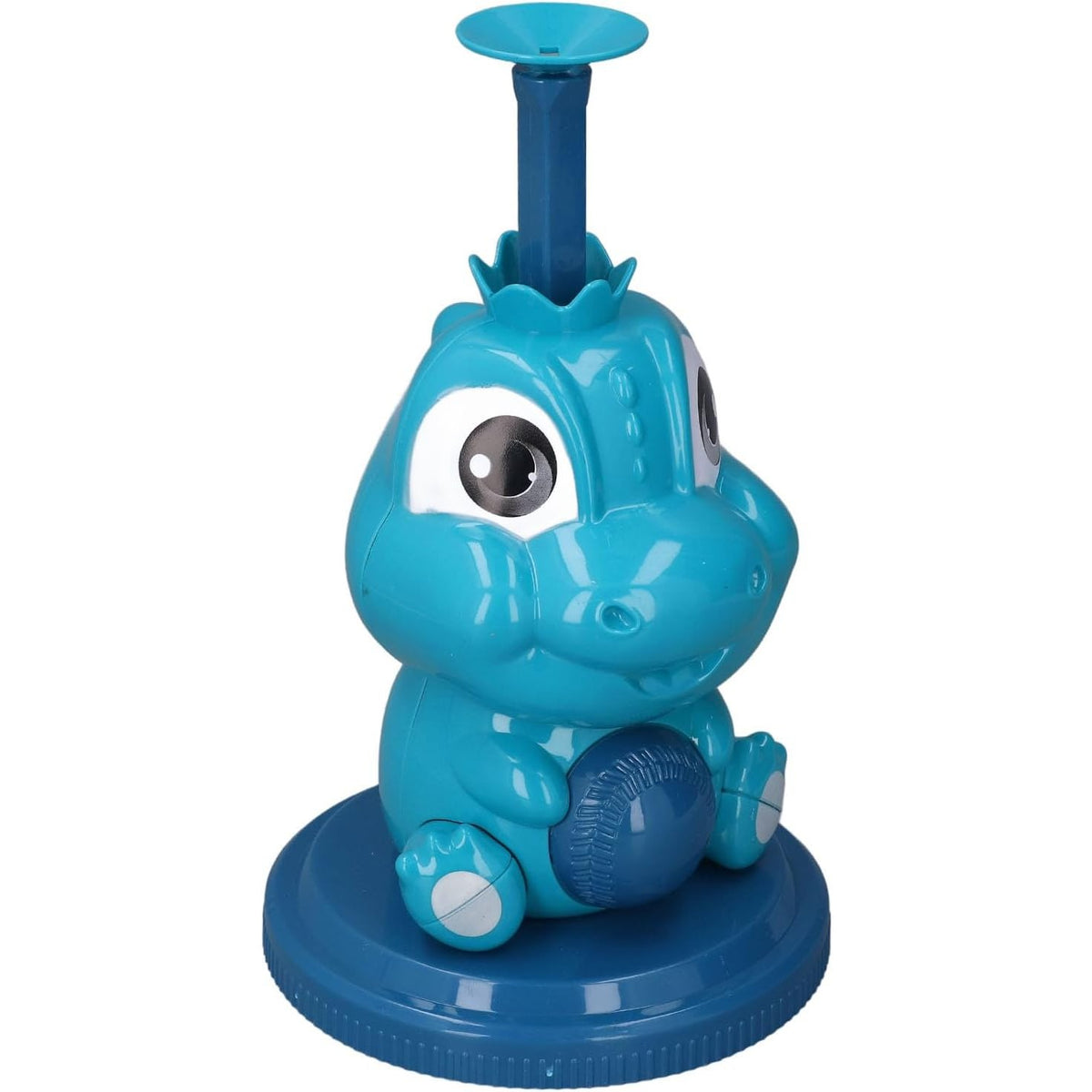 Set Baseball pentru Copii cu Lansator Dinozaur, Bata Telescopica de 57 cm, 3 Mingi Incluse, Plastic Rezistent, 5 Piese, Verde/Albastru