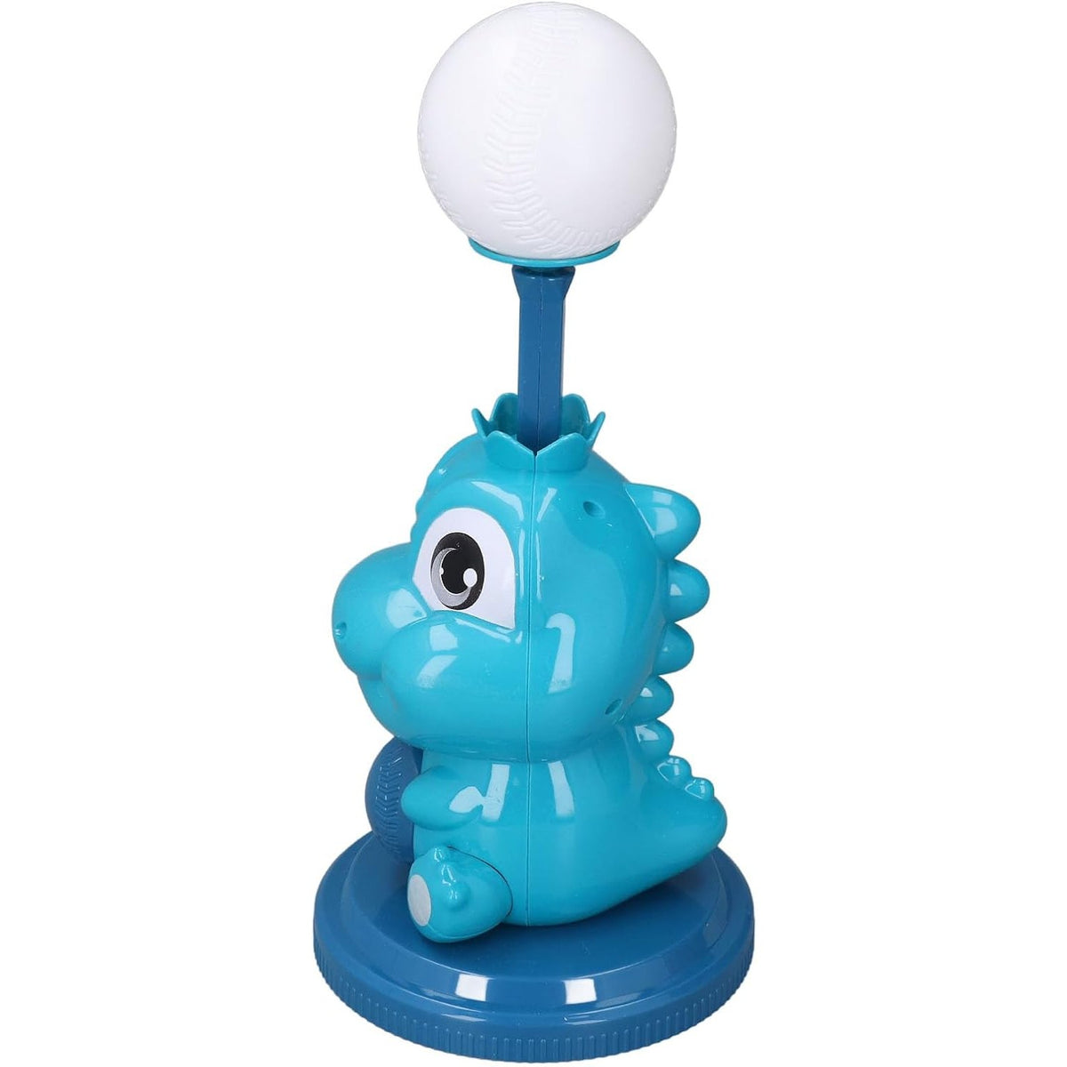 Set Baseball pentru Copii cu Lansator Dinozaur, Bata Telescopica de 57 cm, 3 Mingi Incluse, Plastic Rezistent, 5 Piese, Verde/Albastru