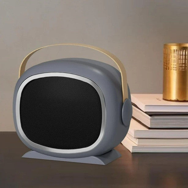 Aeroterma Electrica Portabila, Incalzire Ceramica PTC, Design Casca Astronaut, Protectie Rasturnare si Supraincalzire, ABS, 700/1200W, 220V, Gri, 21 x 16 x 11 cm