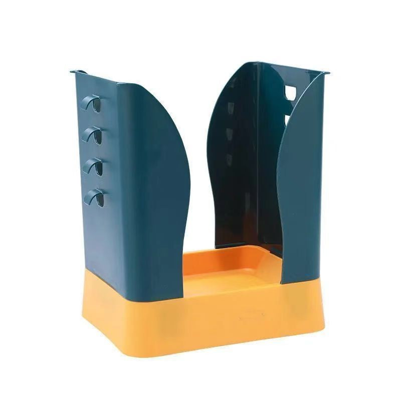 Cos de Gunoi Extensibil si Pliabil, Recipient Reglabil pentru Bucatarie, Baie sau Birou, Plastic Rezistent, 21x25x17 cm, Albastru/Galben