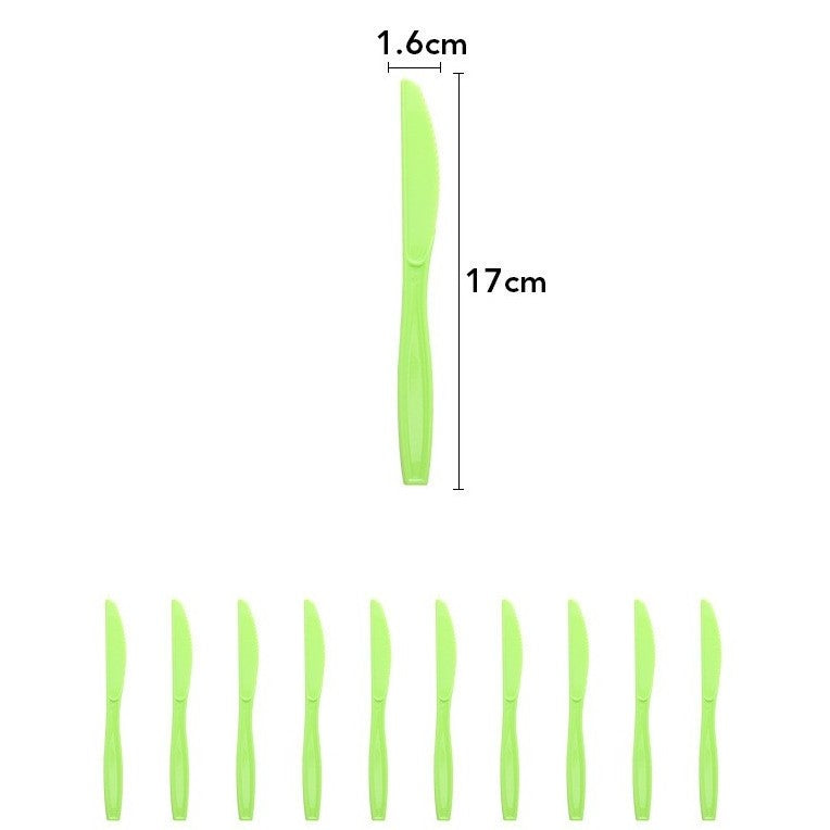 Set 10 Cutite de Unica Folosinta Dino Park, Tacamuri Tematice pentru Petrecere Copii, Plastic Rezistent, 17 x 1.6 cm, Verde